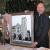 Artist Ellen Fjermedal presented Pastor Paul with an oil painting she did of Bethlehem 