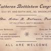 Business card of Pastor Halfmann.  At the time Bethlehem offered services in English and German, on alternate Sundays.